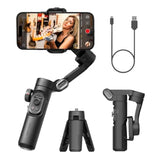 Phone Gimbal Stabilizer 3-Axis Smartphone Foldable Handheld Gimbal For Iphone With Focus Wheel Tiktok Youtube Vlog Stabilizer For Iphone16 15 14 13 12 Pro Max Android-Smart Xe