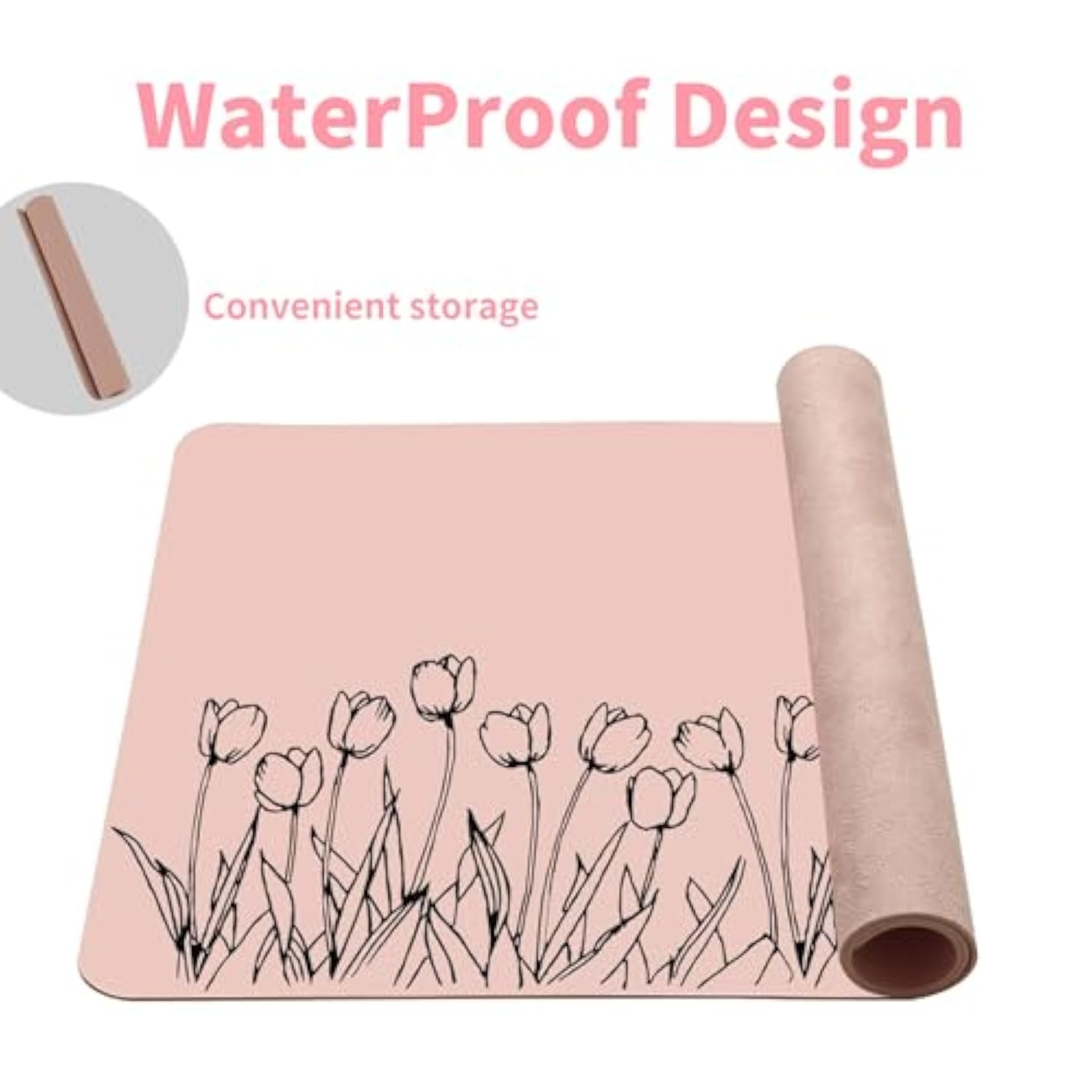 Tulip Flower Mouse Pads,Extended Gaming Mousepad Desk Mat Pink Mouse Pad For Wireless Mouse Keyboard Mat With Stitched Edges 31.5 X 15.75 In?Pink Tulip Flower?