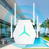 1200Mbps Wifi Extender Signal Booster,Dual Band Wireless Repeater Long Range Wifi Signal Amplifier Covers 12000Sq.Ft,100+Devices Efficient Heat Dissipation,Easy Setup Wifi Repeater W/Ethernet