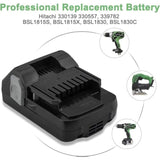 3.0Ah 18V Battery And Charger Set For Hitachi Bsl1815X Bsl1815S Bsl1830 Bsl1830C 330139 330557 339782 Li-Ion Replacement Battery