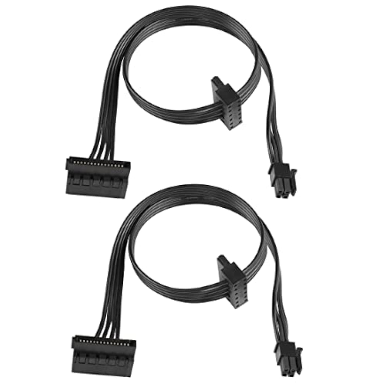 Motherboard Atx Mini 4-Pin To 2X Right-Angle 15 Pin Sata Power Splitter Cable