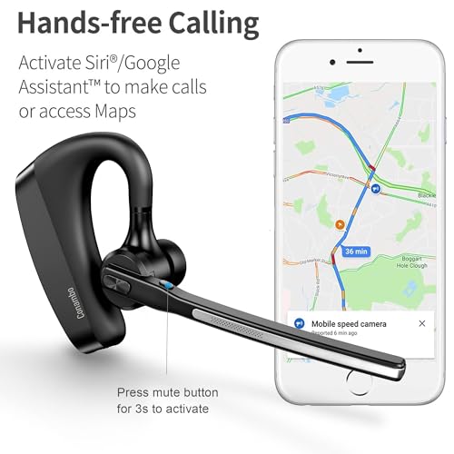 Bluetooth Headset 5.2 with CVC8.0 Dual Mic Noise Cancelling Bluetooth Earpiece 16Hrs Talktime Wireless Headset for Truck Driver iPhone Android Cell