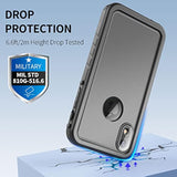 Waterproof Full Cover for iPhone XR 6.1 Inch Black Case