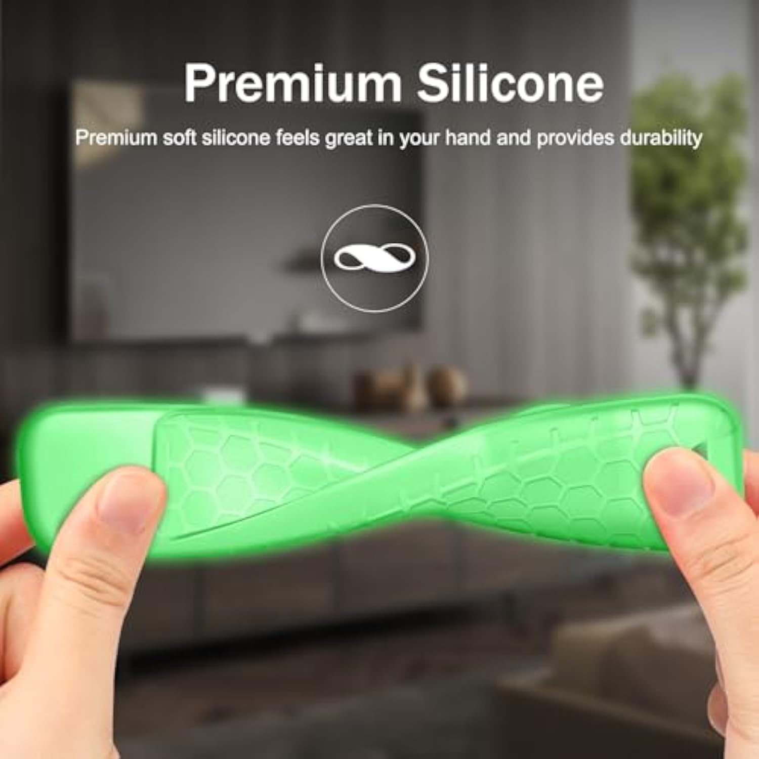 Fintie Protective Case for 2023 TCL RC813 FMB1 / RC902V FMR1 / RC923 Voice Remote, Light Weight Anti Slip Shockproof Silicone Cover for TCL Q6 Q7 QM8 S4 S3 Series Google TV Remote Control, Green Glow