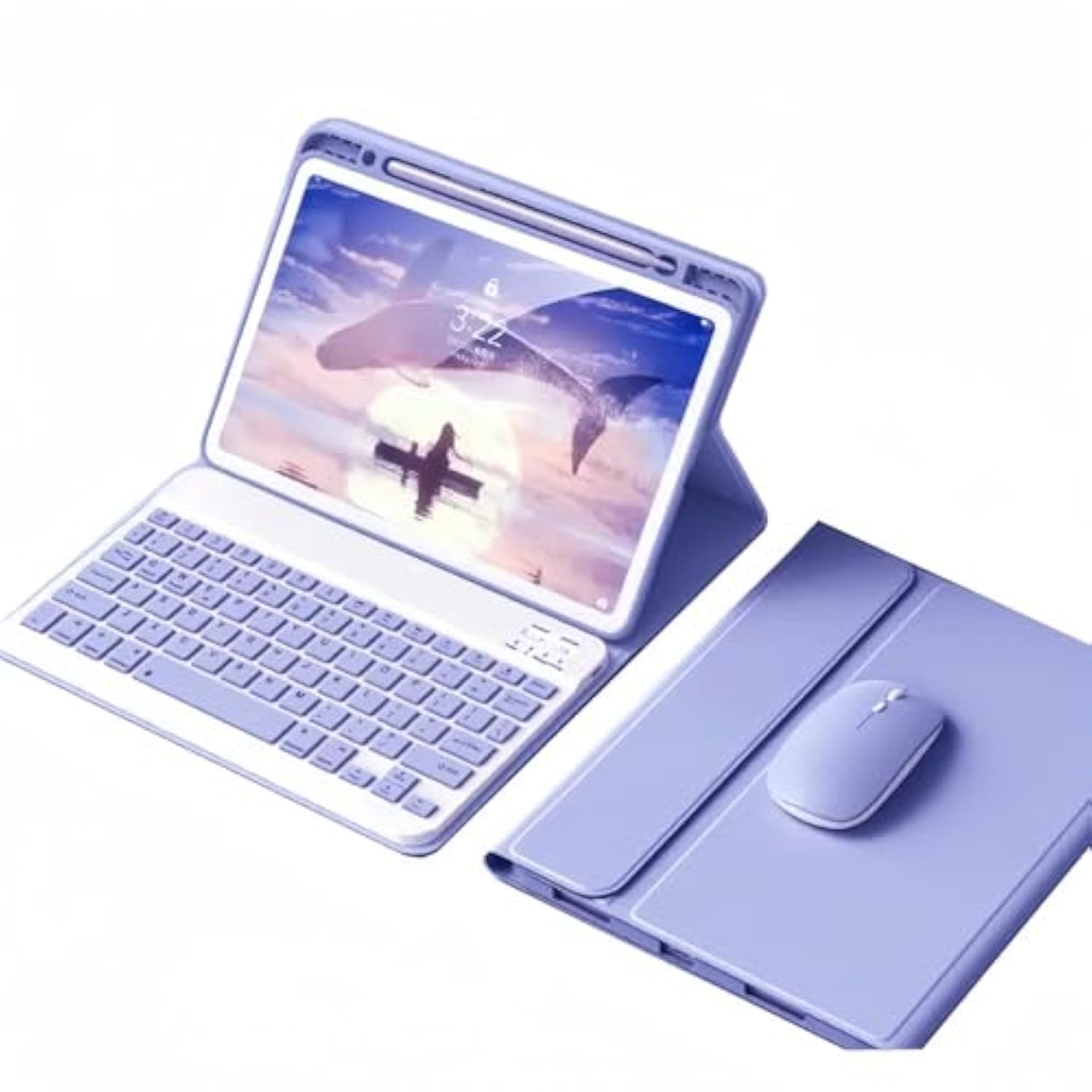 Keyboard Case Mouse For Ipad 9Th 8Th 7Th Generation 10.2 Inch/Ipad Air 3Rd Gen 10.5 Inch/Ipad Pro 10.5 Inch Detachable Cute Color Keyboard Case,Purple
