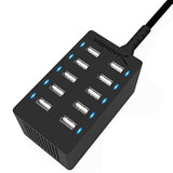 Sabrent 60 Watt (12 Amp) 10-Port [UL Certified] Family-Sized Desktop USB Rapid Charger. Smart USB Ports with Auto Detect Technology [Black] (AX-TPCS)
