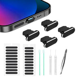 iPhone Dust Plug Lightning Port and Speaker Protector for iPhone and AirPods Black