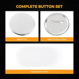 200 Sets Of Metal Button Parts Supplies For Button Maker Machine Round