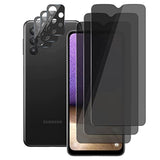 (3+3) For Samsung Galaxy A32 5G (3 Pack) Privacy Screen Protector Anti Spy Private Tempered Glass Film With Camera Lens Protector, Anti Scratch