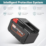 6000Mah 28V Battery Replacement For Milwaukee M28 28V Power Tools Battery M28B M28Bx 0726-20 0726-22 0719-20 0719-22 0779-20 22 0928-29 Cordless Tool Combo Kit With 4 Led Charging Indicator