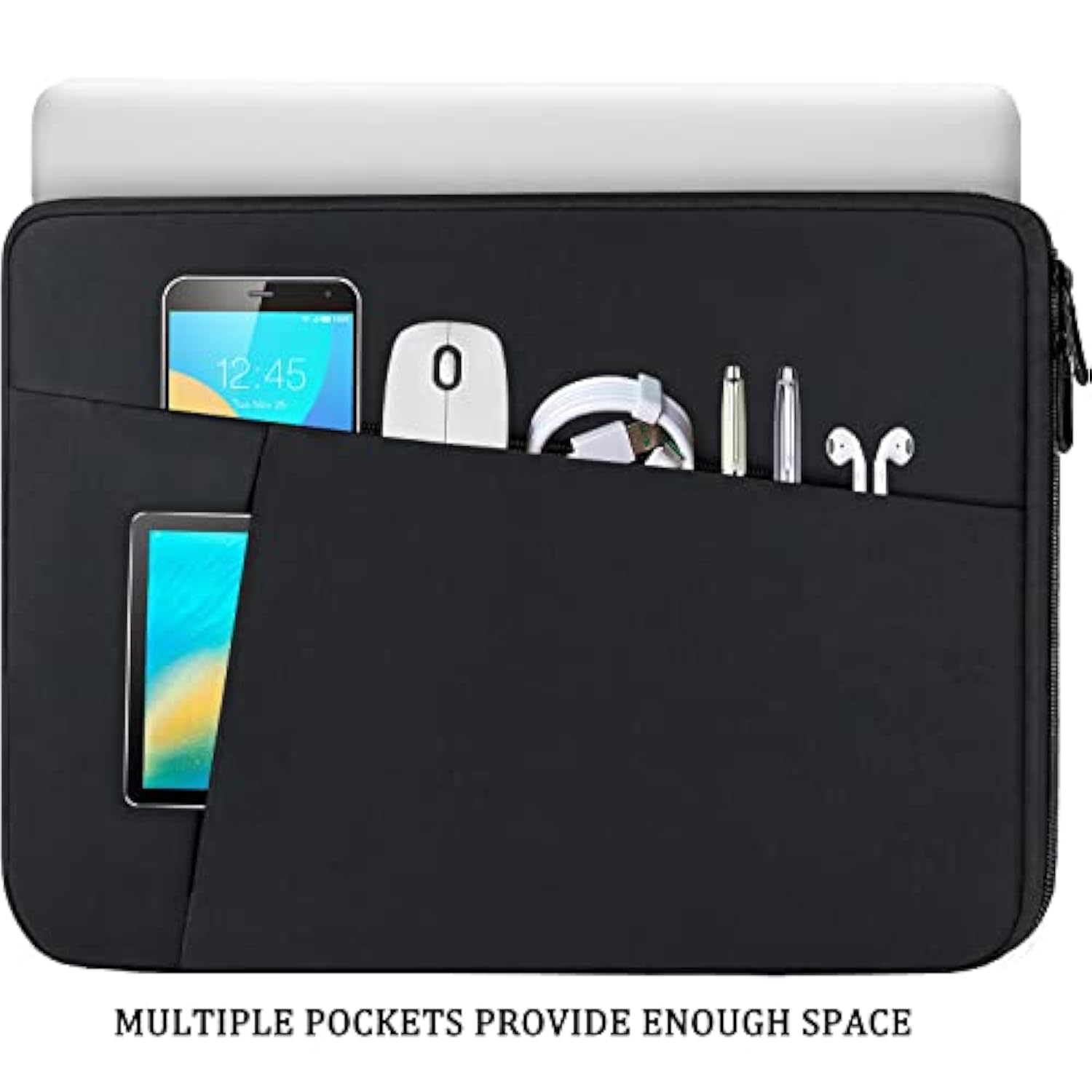 Laptop Case Sleeve 15.6 Inch, Durable Shockproof Protective Computer Carrying Cover With Front Pocket, Briefcase Handbags Laptop Sleeve Bag For 15.6 Inch Hp, Dell, Acer, Asus, Notebook, Black