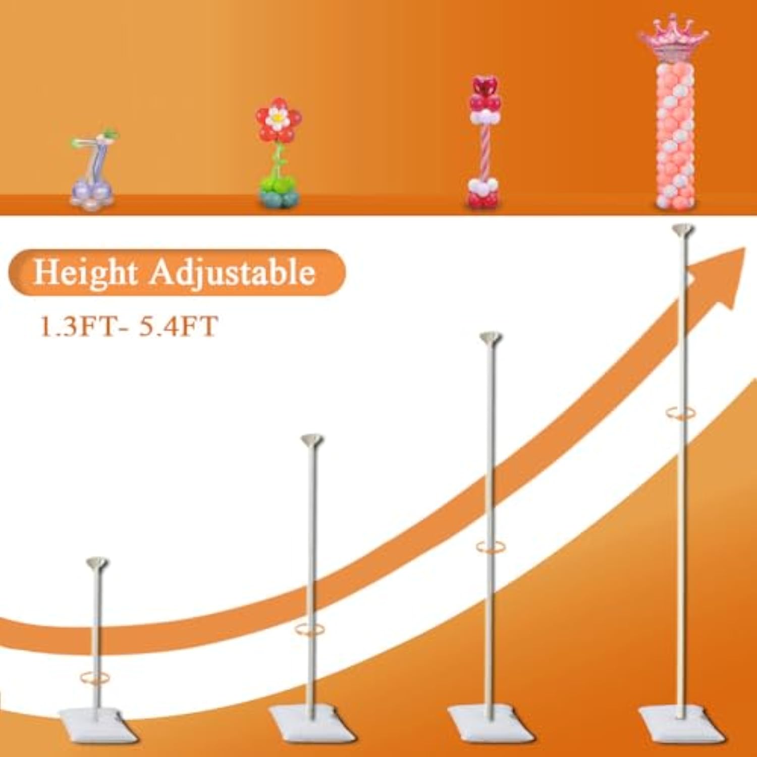 2-in-1 Balloon Arch & Column Stand Kit with Weights for Weddings, Birthdays and Party Decor