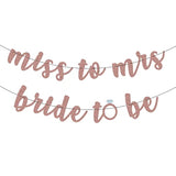 Glitter 2 Pack “Bride To Be” And “Miss To Mrs” Bachelorette Party Favors - Bridal Shower Supplies - Wedding Shower Decorations