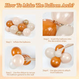Fall Balloon Arch Garland Kit: Burnt Orange, Sand, & Gold - 166pcs