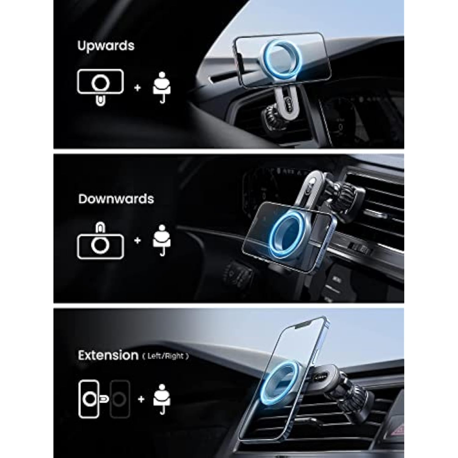 Magnetic Upgraded Clip Phone Holder for Cars