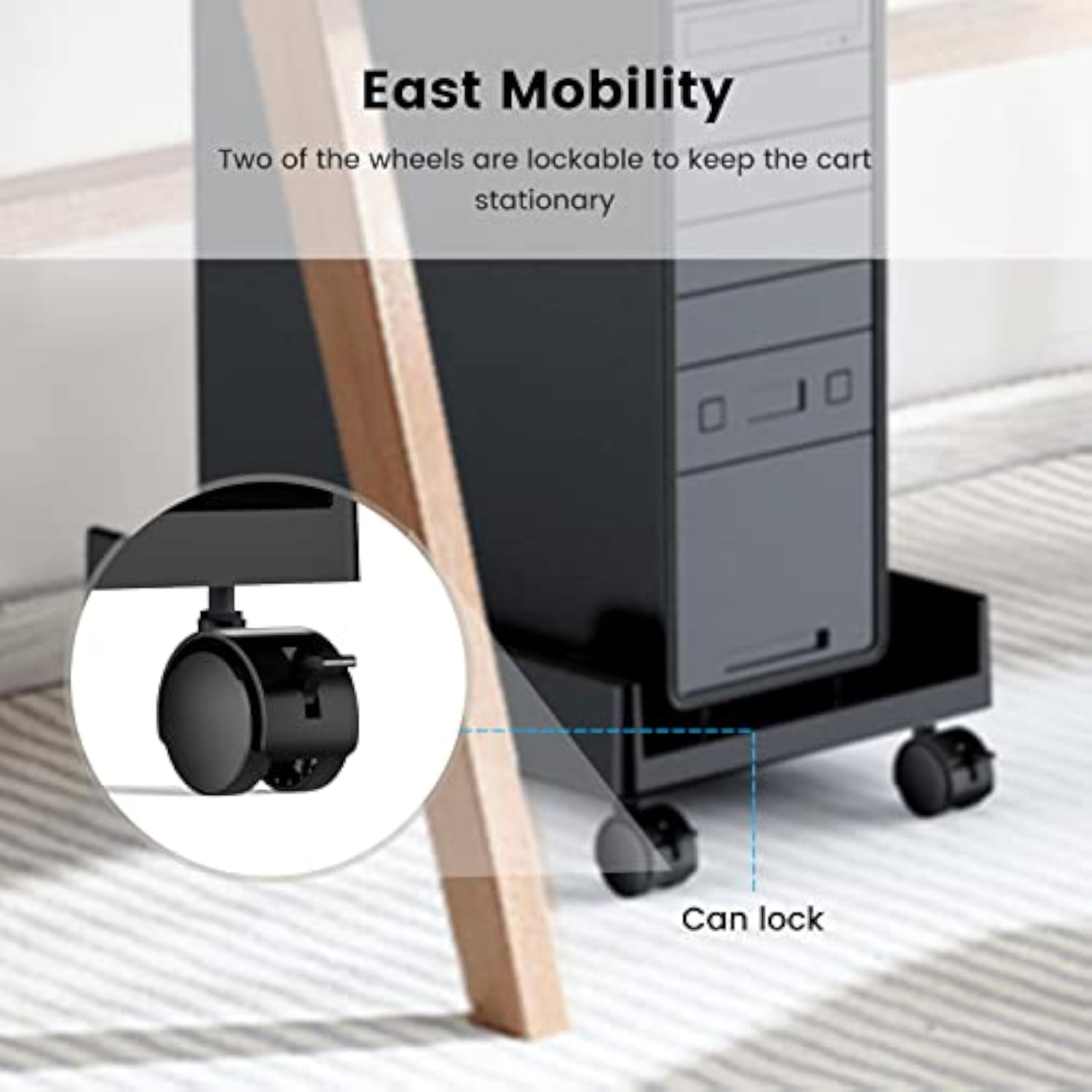 Computer Tower Stand, ORICO Mobile CPU Holder with Protective Sides and 4 Cast
