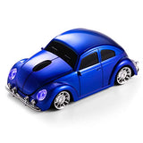 Classic Car Shaped Mouse [Updated] With Led Headlights, 1600 Dpi, 2.4Ghz Wireless Computer Mouse, Comfortable For Every Use, Blue