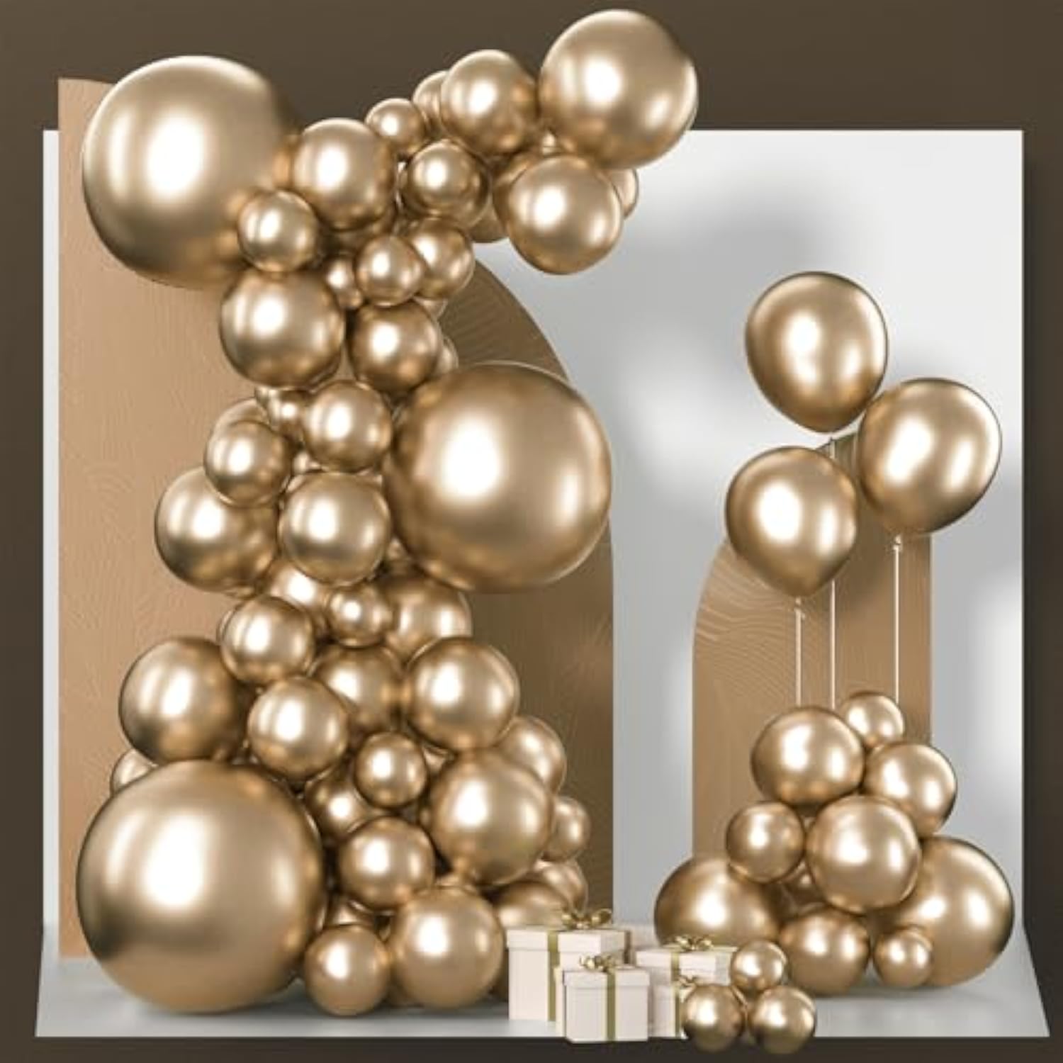 85pcs Chrome Gold Balloon Garland Kit Metallic Balloons in 18" 12" 10" 5"