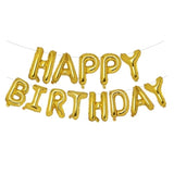 Gold Happy Birthday Banner, 16 Inch Mylar Foil Letters Birthday Sign Banner Balloon Reusable Inflatable Party Decor And Event Decorations For Kids Boys Men Adults Ecofriendly Party Supplies