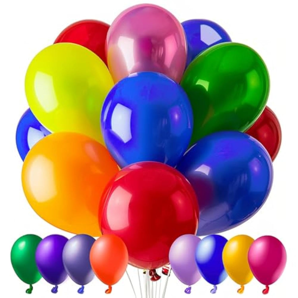 100 Pcs Balloons, 12 Inch Assorted Colors Balloon & 10 Kinds Of Color ...