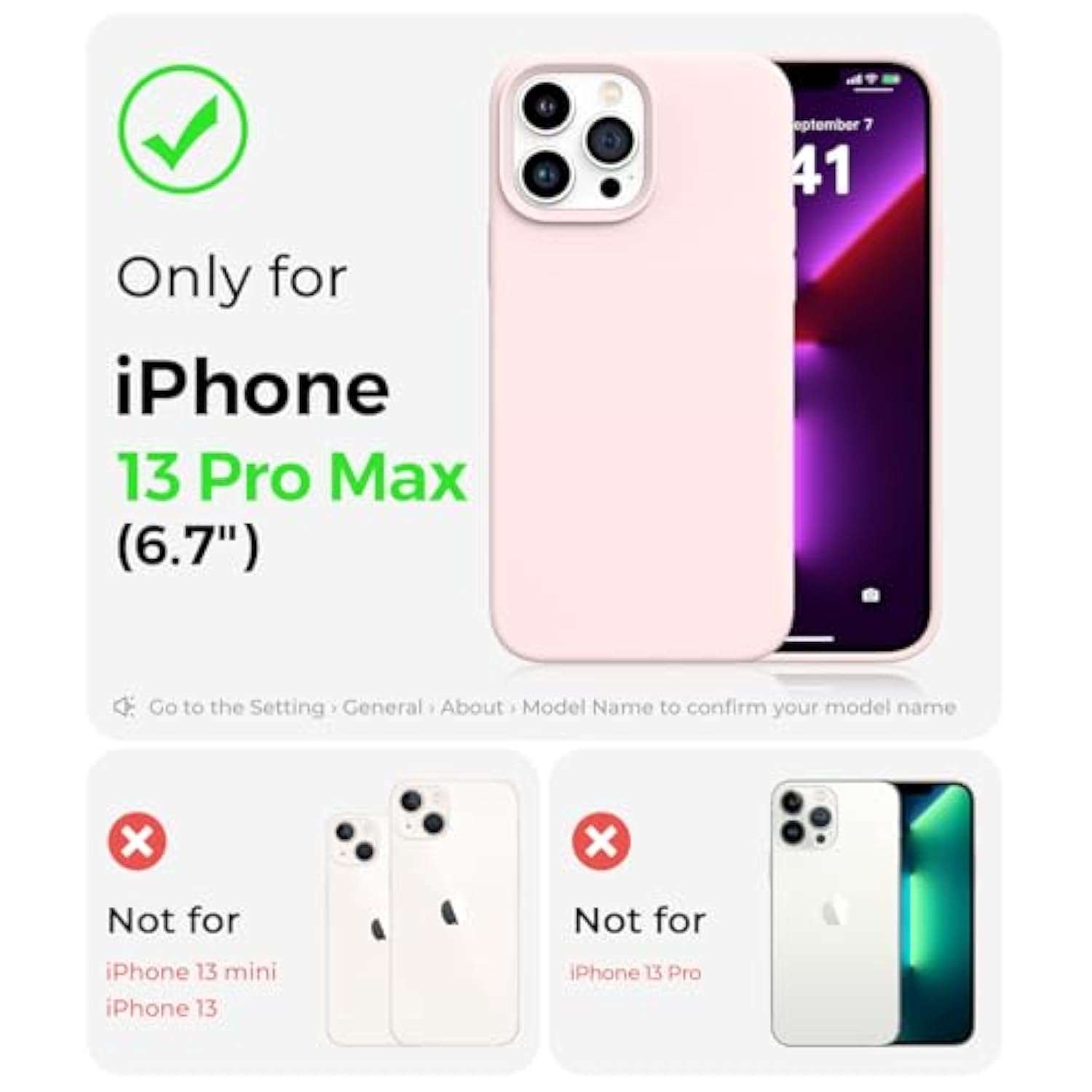 Magnetic For Iphone 13 Pro Max Phone Case, [Compatible With Magsafe][ Shockproof Protection] Silicone Case With Soft Anti-Scratch Microfiber Lining, 6.7 Inch, Chalk Pink