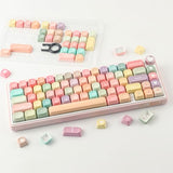 Pbt Keycaps 126 Keys Moa Profile Cute Keycap Dye-Sublimation Rainbow Candy Keycaps Set Custom Keycap For Cherry Gateron Mx Swithes Mechanical Keyboards (Only Keycaps)