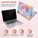 Kawaii Girl Laptop Skin Sticker Decals Fits 12" 13" 13.3" 14" 15 Inch Laptop Cute Universal Removable Vinyl Notebook Cartoon Art Protector Netbook Pc Cover Decal