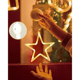 Led Stars Christmas Lights,3 Pack Led Christmas Window Lights,10 Leds Christmas Decorations With Timer For Window Decora