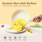 Ceramic Cookware Sets, Pots And Pans Set Non Stick, 14-Piece Induction Cookware, Non Toxic Healthy Non Stick Kitchen Cooking Set, With Frying Pans Set, Pfas Ptfe Pfoa Pfos Free