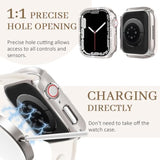 2 Pack Bling Case With Hd Screen Protector Compatible With Apple Watch Series 4 5 6 Se 40Mm, Women Glitter Diamond Rhinestone Bumper Face Cover For Iwatch Accessories 40Mm Starlight/Rose Gold