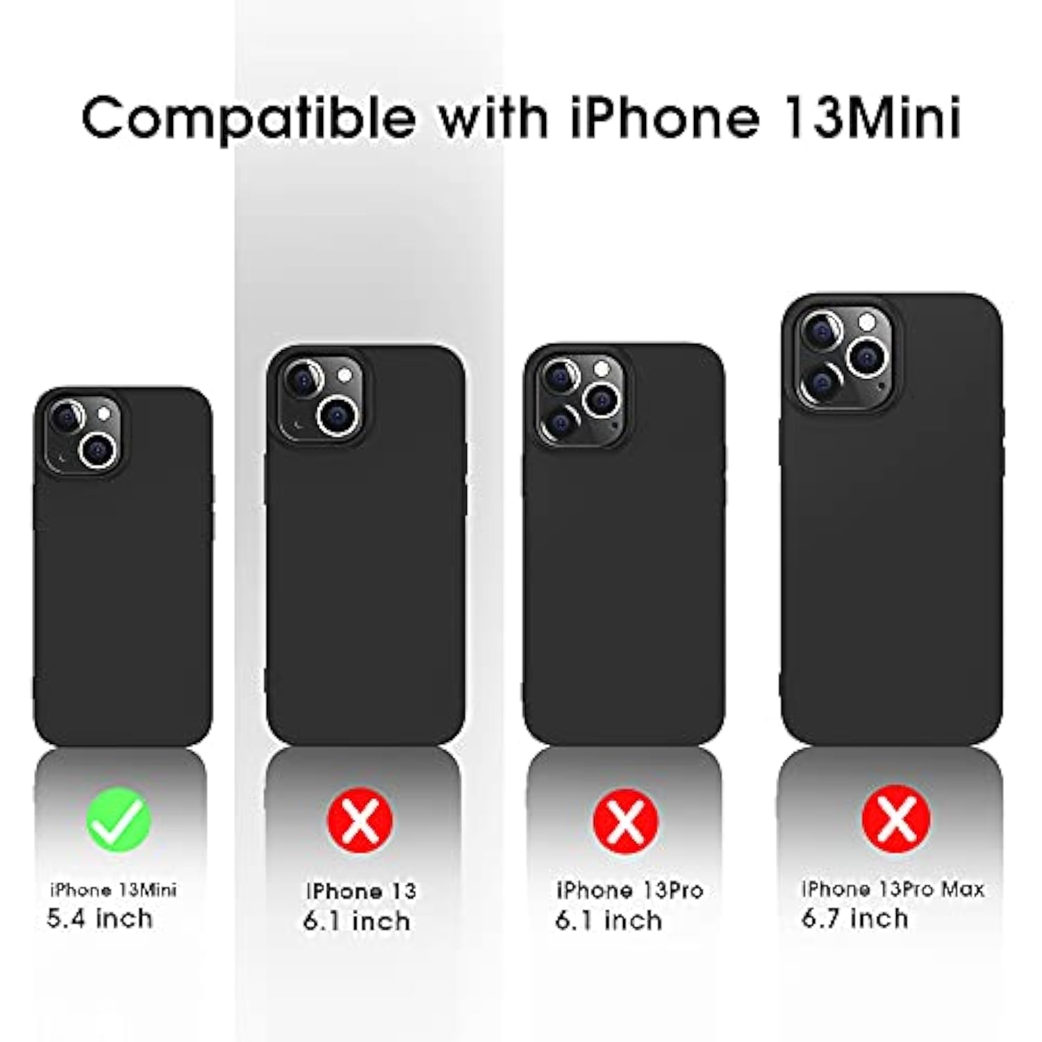 Compatible Iphone 13 Mini Case Slim Fit Ultra-Thin [Guardian Series] Soft Tpu Matte Finish Coating Phone Cases Lightweight Back Cover For Iphone 13 Mini With Comfortable Grip (2021)- Black