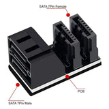 Cy Dual Sata 7Pin Male To 7Pin Female Vertical 90 Degree Angled Expansion Adap