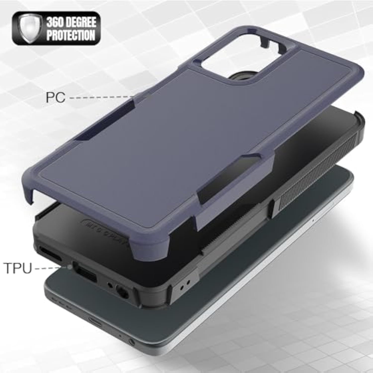 For Motorola Moto G 5G 2024 Case: Dual Layer Protective Heavy Duty Cell Phone Cover Shockproof Rugged With Hd Screen Protector - Military Protection Bumper Tough - Motorola Moto G 5G 2024, Blue