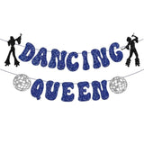 Glitter Dancing Queen Party Decor Disco Ball Banner for Mamma Mia/Bachelorette