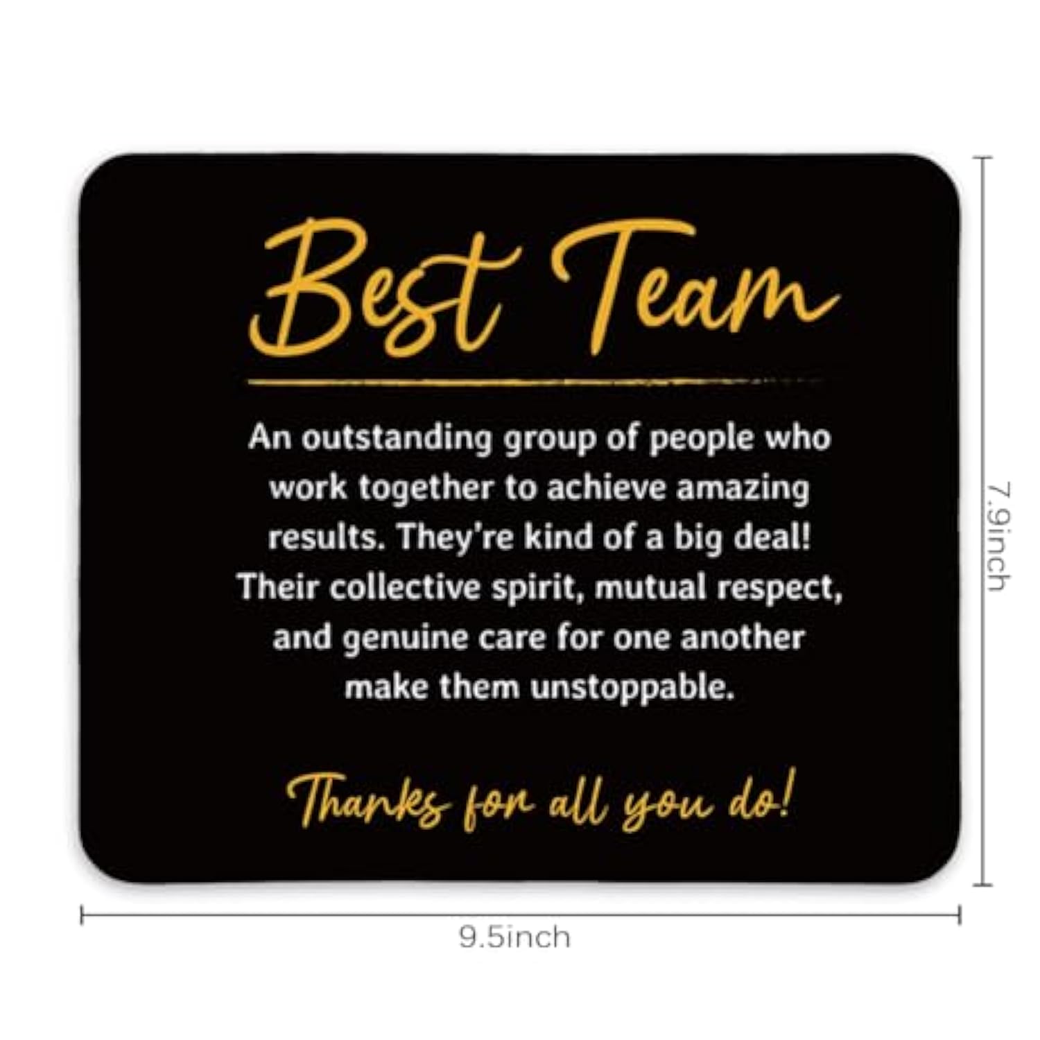 Best Team Definition Black Square Mousepads,Inspirational Mouse Pads For Desk Home Office Gaming Working,Non-Slip Rubber Base Mousepad Gaming Mouse Pads,9.5X7.9 Inches