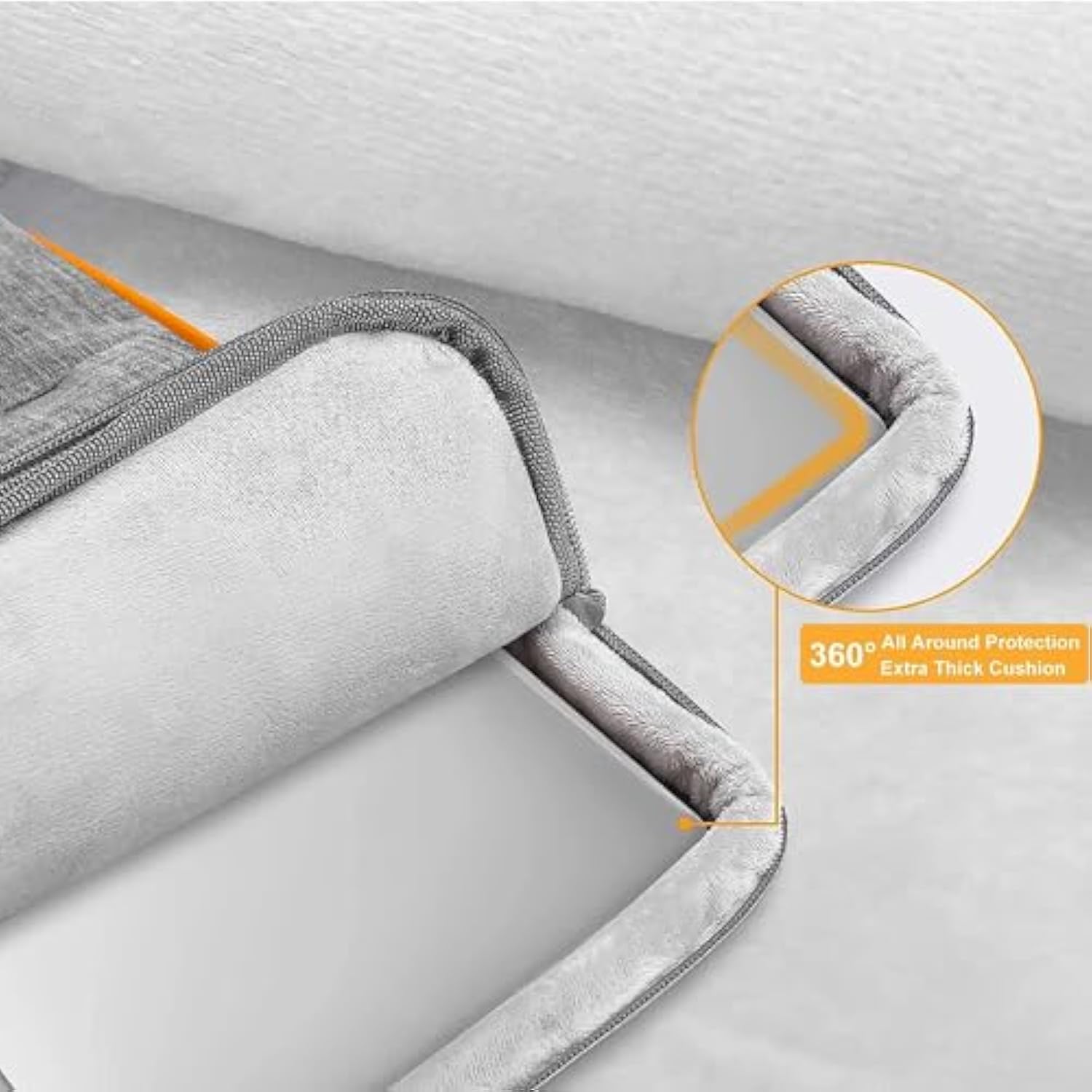 MOSISO 360 Protective Laptop Sleeve Compatible with MacBook Air/Pro, 13-13.3 inch Notebook, Compatible with MacBook Pro 14 inch M4 M3 M2 M1, Side Open Bag with 2 Accessory Pockets&Handle&Belt, Gray