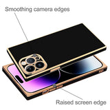 Case For Iphone 14 Pro Black Plating Soft Tpu Bumper Anti-Drop Anti-Scratch Shock Absorption Protective Wireless Slim Cover Compatible With Iphone 14 Pro 6.1 Inch For Women Girls Men