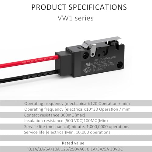 Short Hinge Straight Lever Waterproof Momentary Push Button Micro Limit Switch With Line Nc(Normally Closed) Snap Action Mini Switches 2 Pins 1 Pc For Arduino