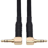 Cess-068 Short Audiophile Audio Cable 3.5Mm Trs Right Angle Male To Male, 6 Inches