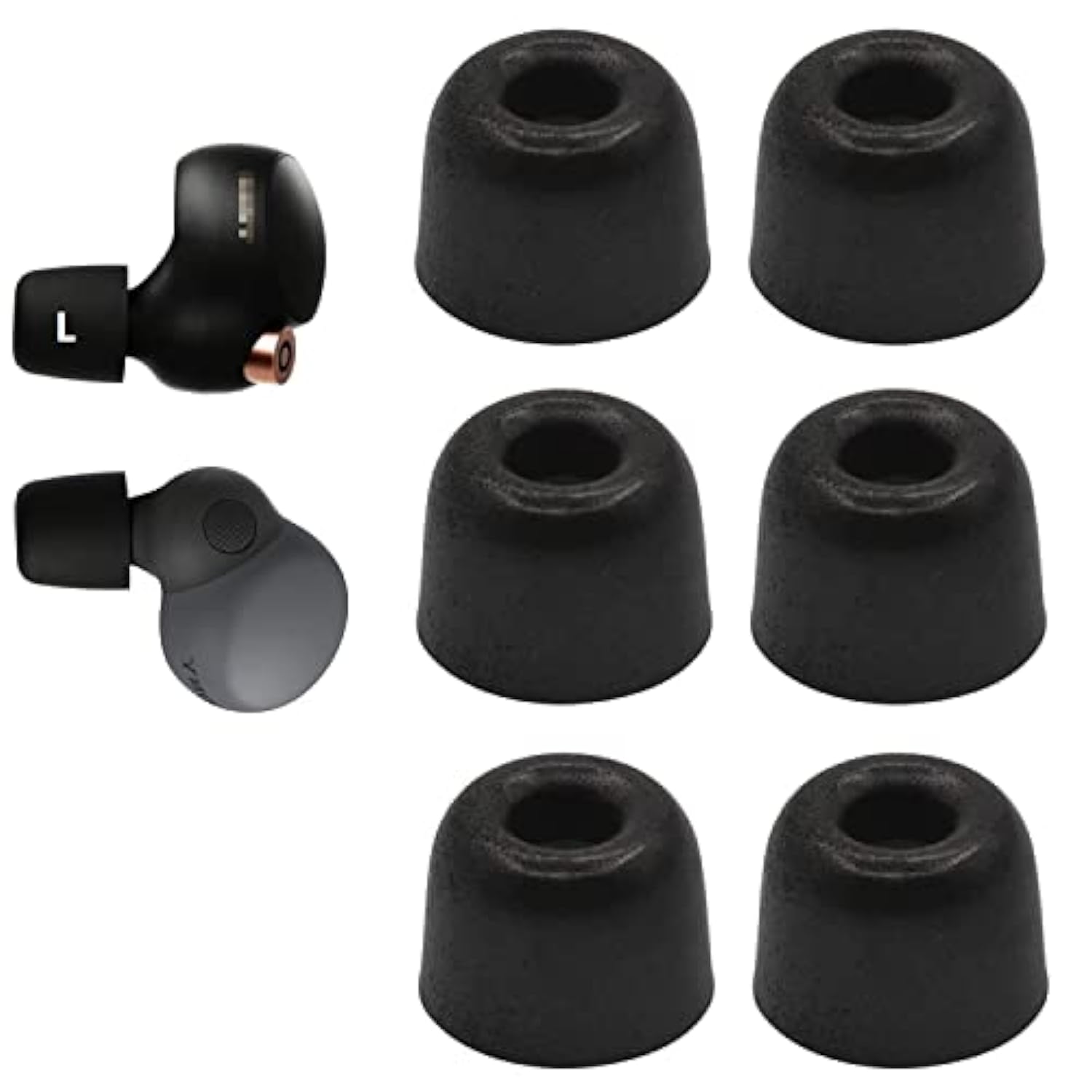 Replacement For Sony Wf-1000Xm4 1000Xm5 C700N Linkbuds S Memory Foam Ear Tips Noise Canceling Foam Eartips Ear Plug Ear Tip L Size 3 Pairs, [Fit In Case], Black,Large Size (Foam4Xm4B3Pl)