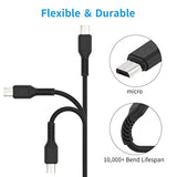 Short Micro Usb Cable 1Ft [5 Pack] Usb 2.0 Micro Usb Charging Cable Android Charger Cord For Samsung Galaxy S7 Edge S6 J7 Note 5 Lg Kindle Sony Ps4 Tv Stick Smartphones (Black)
