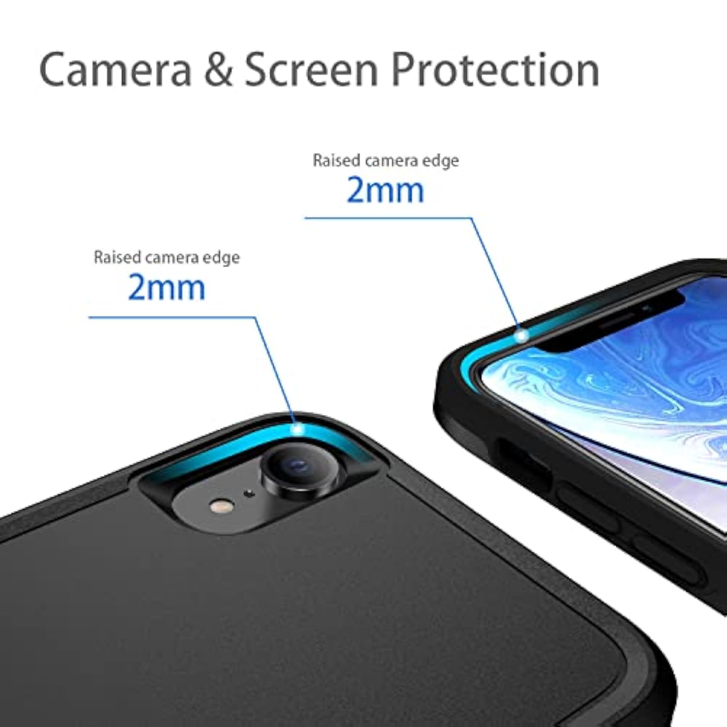 iPhone XR Heavy Duty Shockproof Dropproof Dustproof Anti-Scratch Case Black