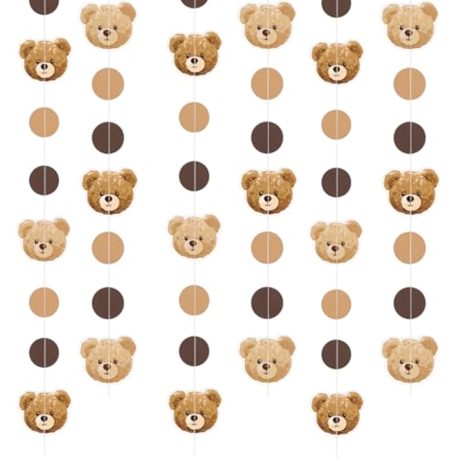 12Pcs Beary First Birthday Decor Bear Baby Shower Garland Banner Neutral Brown