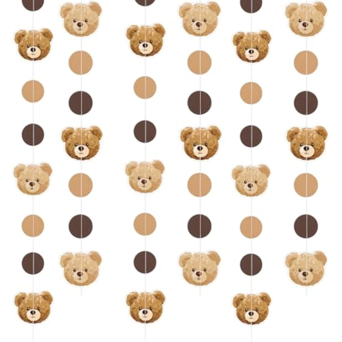 12Pcs Beary First Birthday Decor Bear Baby Shower Garland Banner Neutral Brown