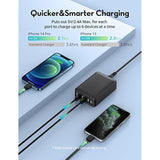 Usb Charger 60W Usb Charging Hub 12A 6-Port Desktop Charging Station With Multiple Port Compatible With Iphone 15 Pro Max 14 Pro Max 13 Pro Max, Ipad Pro Air Galaxy S23 Edge Note Tablet Black