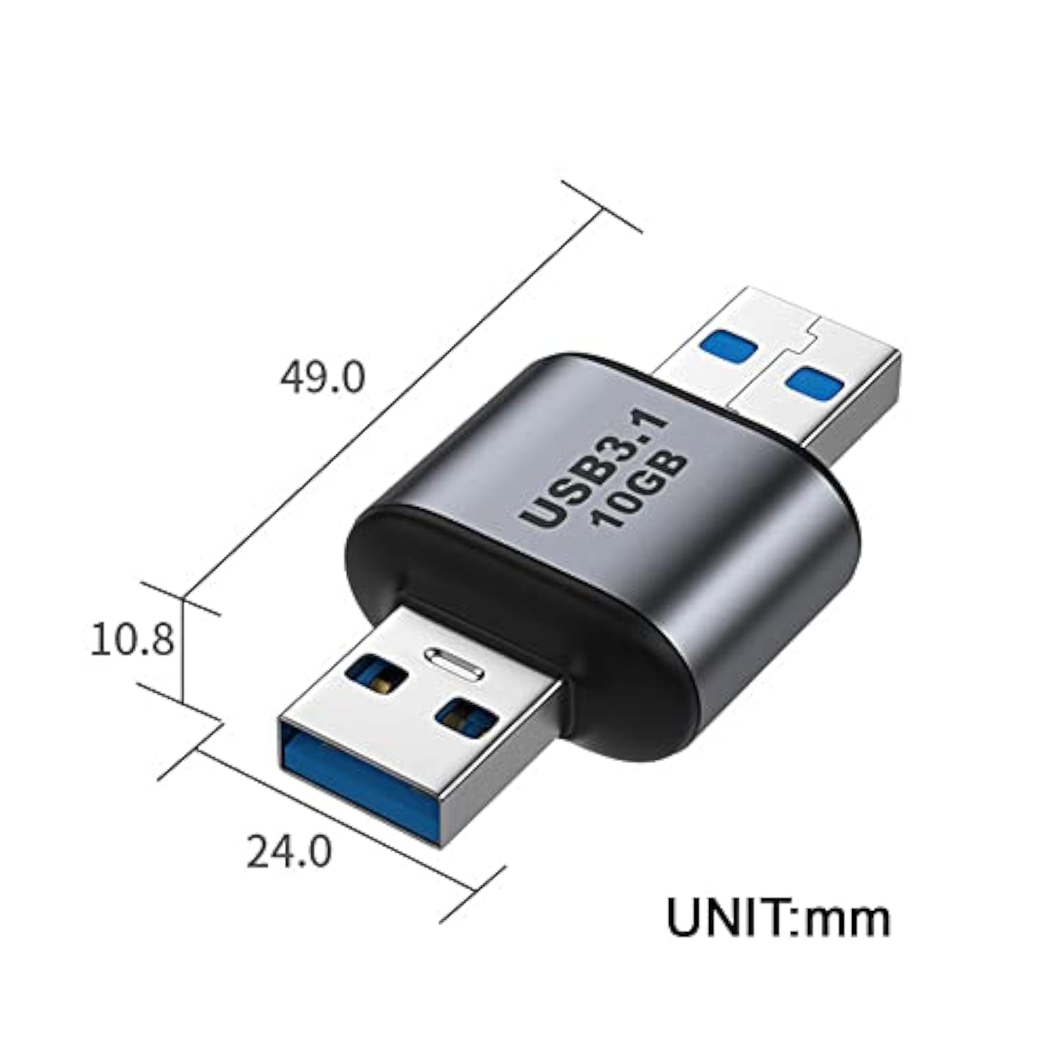 Usb 3.0/3.1 Type A Male To Usb 3.0/3.1 A Male Data Adapter 10Gbps Extension Fo
