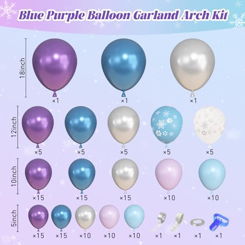 157Pcs Frozenn Balloons Arch Garland Kit Different Size