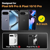 Pixel 9/9 Pro Privacy Screen Protector, 9H Tempered Glass, Fingerprint Unlock