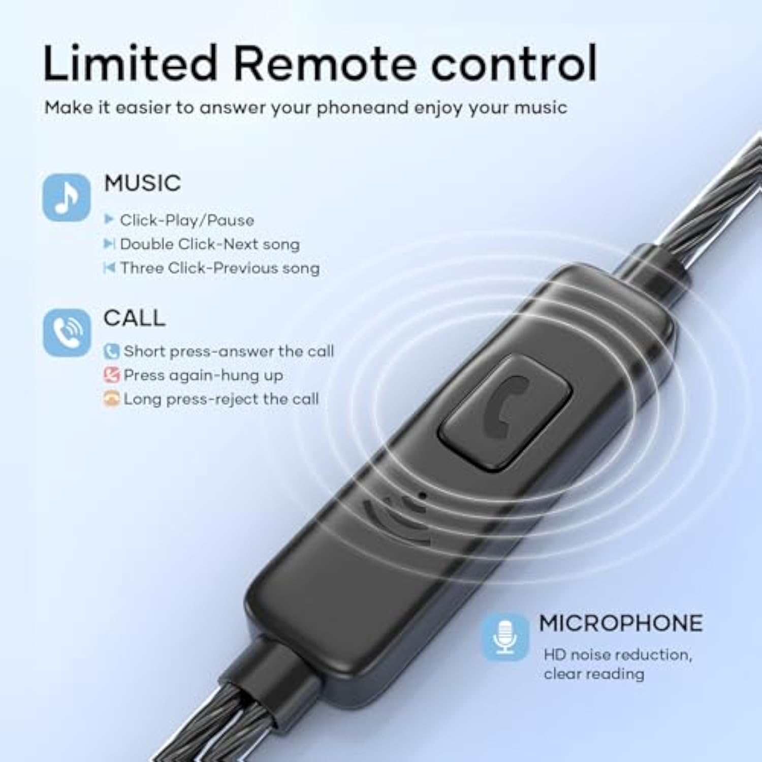 Wired Earbuds With Microphone 5 Pack, In-Ear Headphones With Heavy Bass, High