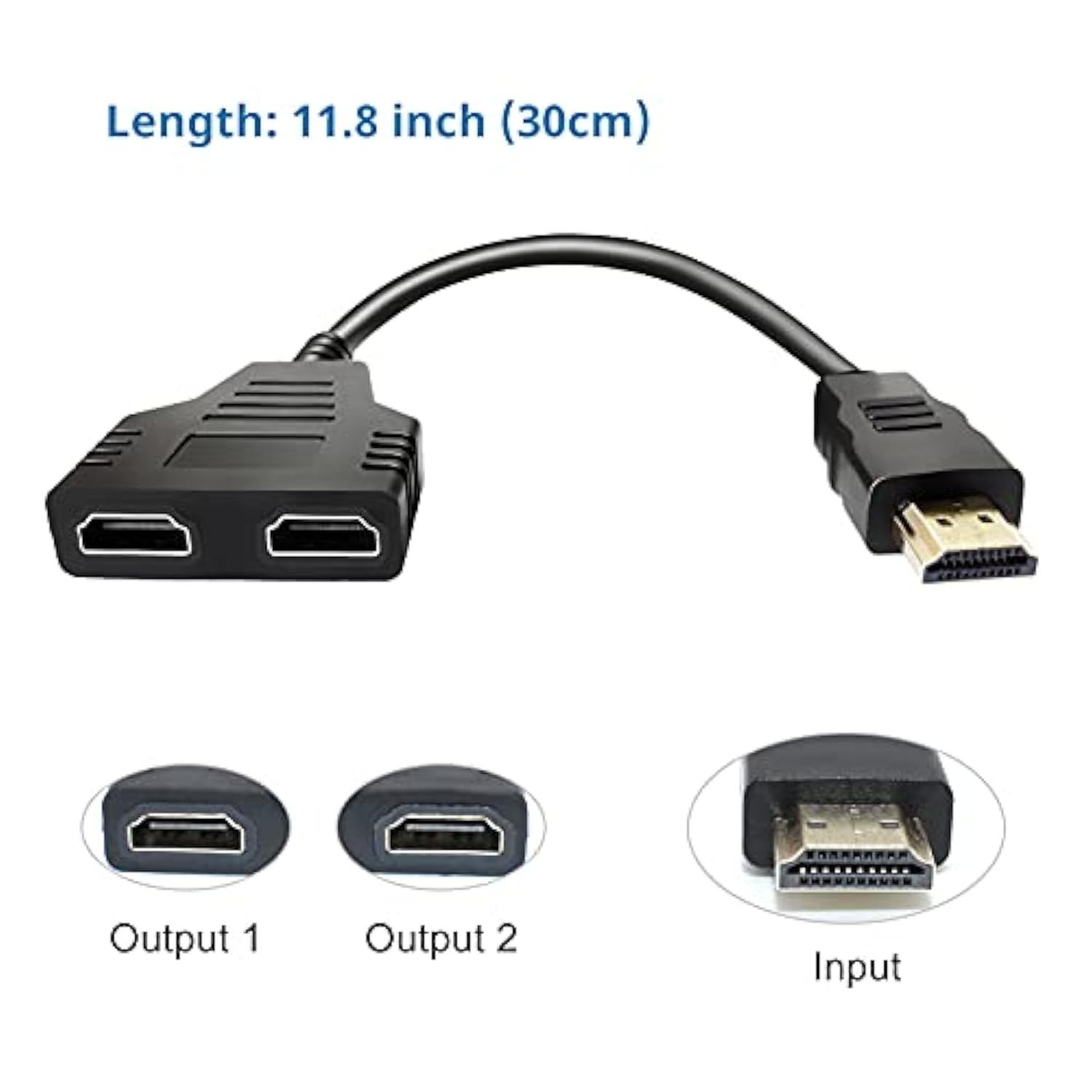 Hdmi Splitter Adapter Cable - Hdmi Splitter 1 In 2 Out Hdmi Male To Dual Hdmi